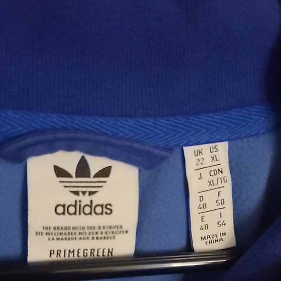 Adidas Royal Blue Velour Tracksuit with Gold Stripes - Picture 2 of 5